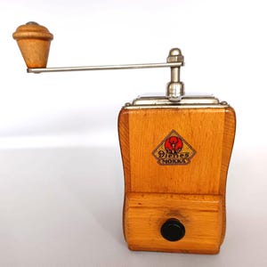 50s hand mill made of wood by PeDeDienes coffee grinder country house style hand mill made of steel and wood romantic kitchen decoration vintage mocha mill