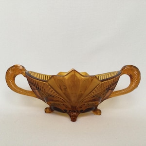 Antique decorative bowl from the 1930s, glass bowl in fish shape, vintage glass bowl from the Brockwitz brand, Mid Century Modern, Boho living room decoration.