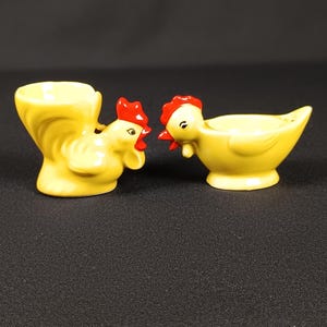 Gelbe Eierbecher von Goebel Porzellan Oster Frühstückstisch Vintage Hahn&Henne Keramik-Eierbecher Cottagecore Oster-Geschirr