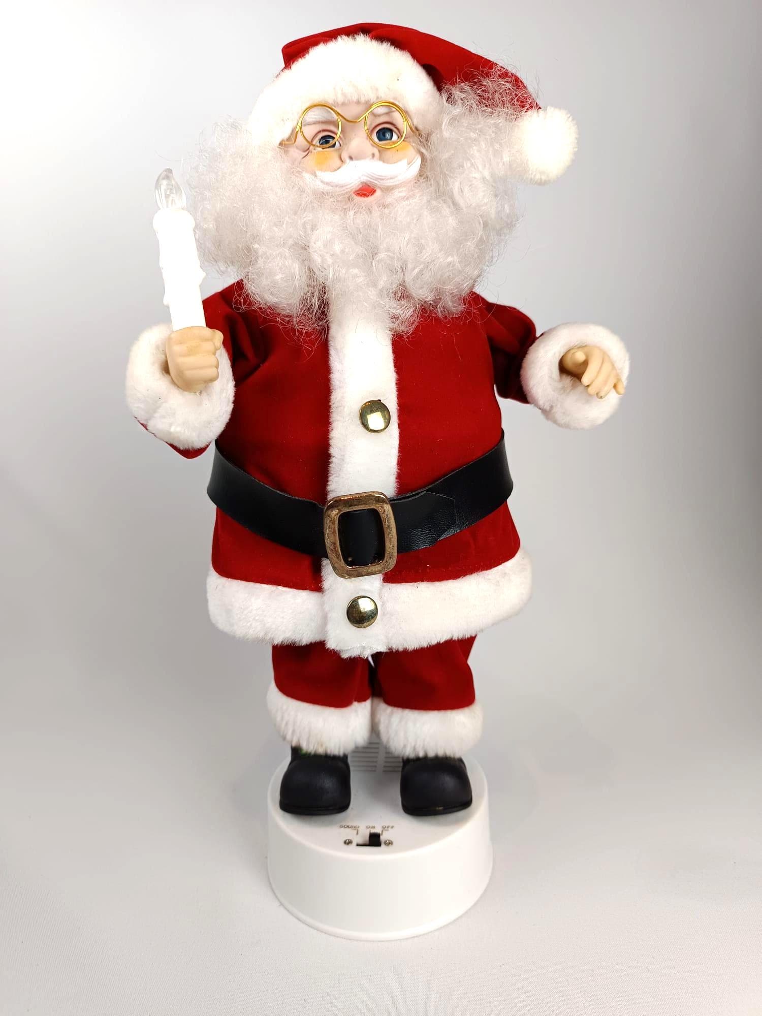Statua Busto Babbo Natale In Resina Bianca – Decorazione Natalizia Da Tavolo Per Casa, Libreria, Ufficio, 15 Cm