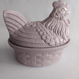 Oster Eierkorb in Huhn-Form Keramik Schale mit Deckel Eierwärmer Ostern Vtg Deko Ostereier Porzellankorb Ostern Deko Vtg Landhaus Stil Vtg