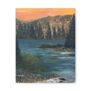 Impressão em tela do Vale do Rio Creek: Arte de parede com paisagem em giclée