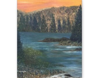 Impresión en lienzo del valle del río Creek: arte mural paisajístico giclée