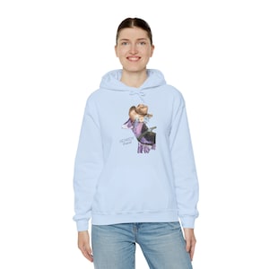 Purple Pony Floral Hoodie: Women&#39;s Cotton-Blend Sweatshirt