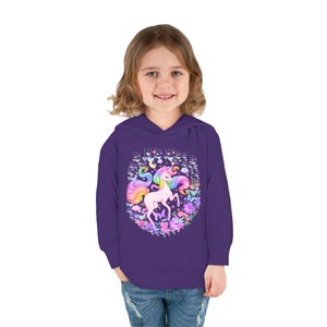 Rainbow Unicorn Toddler Pullover Fleece Hoodie, Cute Toddler Hoodie, Kids Hoodie, Unicorn Toddler Hoodie, Unicorn