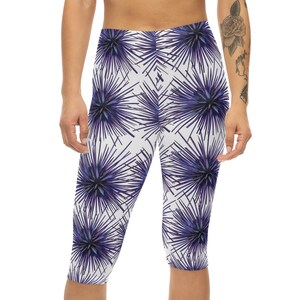 Purple Sparkles Capri Leggings: Women&#39;s Activewear Yoga Pants