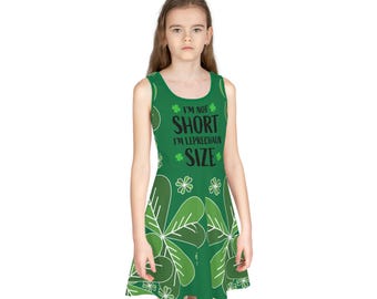 Kids Leprechaun Sundress, Green Summer Outfit, Birthday Dress, Children's Clothing, Sleeveless Dress - Girls Sleeveless Sundress, Children's