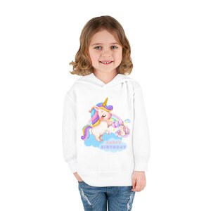 Happy Birthday Toddler Unicorn Pullover Fleece Hoodie, Cute Toddler Hoodie, Kids Cute Hoodie, Unicorn Toddler Hoodie, Unicorn