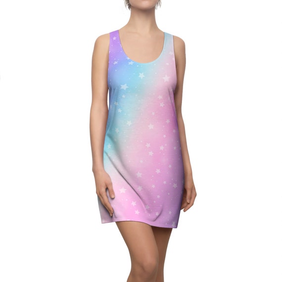 pastel galaxy dress Pastel Galaxy Stars Racerback Dress