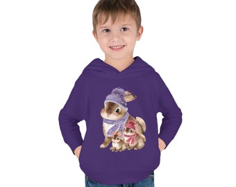 Bunny Family Toddler Pullover Fleece Hoodie, Kids Shirt, Bunny, Rabbit, Animal Fleece Hoodie, Cute Hoodie