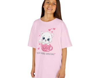 Cat Kids Tee, Animal Lover Gift, Heavy Cotton