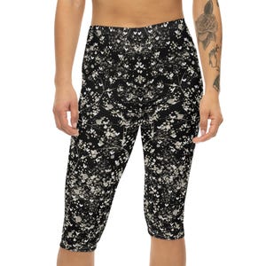 AMazing Black Leggings - Womens Capri Workout Yoga Athletic Stretchy Pants, Fitness Bottoms, Active Wear, Gym Tights, Exercise Leggings