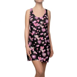 Heart Print Racerback Dress: Sporty Polyester Summer Outfit
