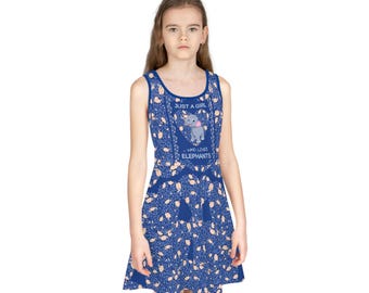 Zomerjurk olifant meisjes: blauwe zomerjurk voor meisjes
