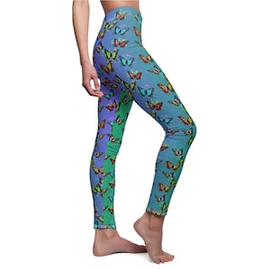 Leggings, Women&#39;s Cut & Sew (AOP), Comfy Cozy Leggings, Vintage Flower Leggings, Casual Leggings