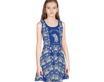 Zomerjurk olifant meisjes: blauwe mouwloze zomeroutfit voor kinderen