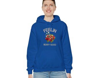 Strawberry Floral Hoodie: Women's Polyester Cotton Blend Sweatshirt