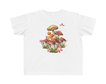 Toddler's Fine Jersey Tee Cute Mushroom 2 Toddler Cute Tee Kids T-shirt Mushrooms Toddler Cute T-shirt