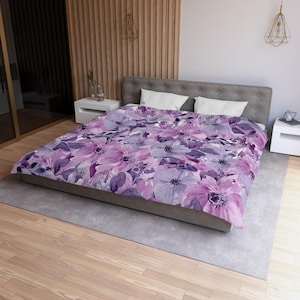 Pink Purple Floral Duvet Cover: Microfiber Bedding