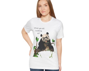 Panda Bear T-Shirt: Women's Jersey Tee, Animal Lover Gift