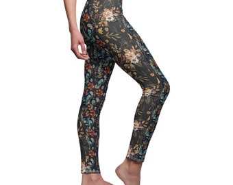 Women's Cut & Sew Casual Leggings (AOP) Comfy Cozy Leggings floral pants Vintage Floral 1A