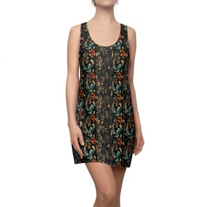 Vintage Floral Racerback Dress: Women&#39;s Polyester Party Outfit