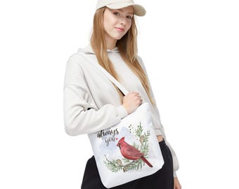 Bolso tote Cardenal Rojo: Regalo para amantes de la naturaleza, bolso de hombro de poliéster ecológico