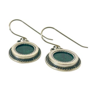 Eilat Stone 925 Sterling Silver Earrings, Drop Earrings,Filigree Dangle Earrings,Judaica earrings  Jewelry,Israeli Earrings,Jewish Jewelry.
