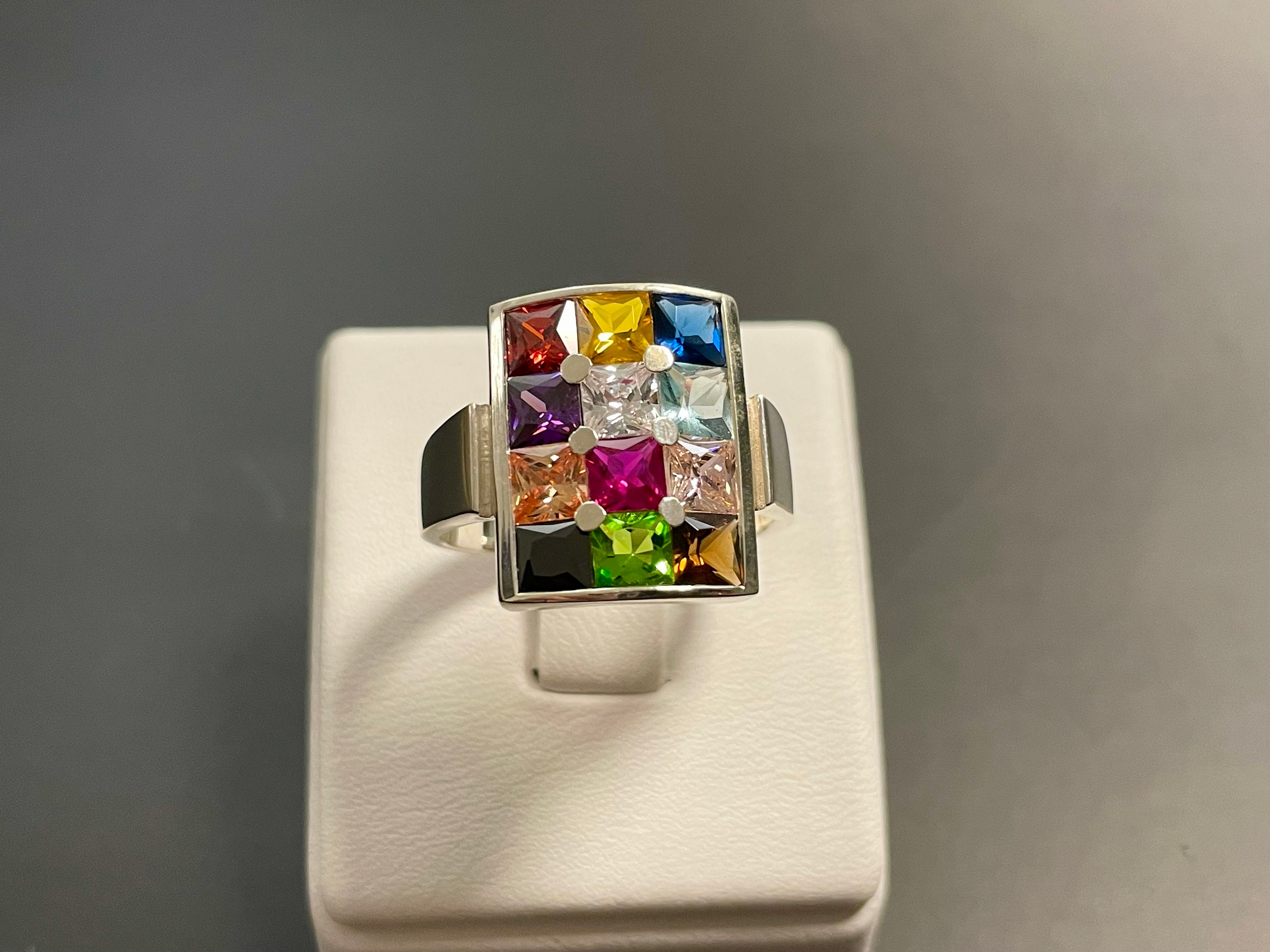 Sterling Silver Hoshen Ring: 12 Tribes Judaica Gemstone Ring - Etsy