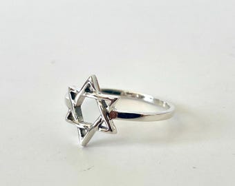 Bague étoile De David En Argent Sterling 925 Avec Tête De Chèvre – Style Motard Biker – Neuf