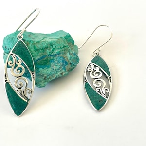 Eilat Stone 925 Sterling Silver Earrings, Drop Earrings, Dangle Earrings,Judaica earrings  Jewelry,Israeli Earrings,Jewish Jewelry.