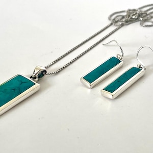 Earrings and Pendant Set,Eilat Stone Jewelry Set, Elegant Minimalist Jewelry,Modern Eilat Stone earrings and  Pendant,Eilat Stone Jewelry.