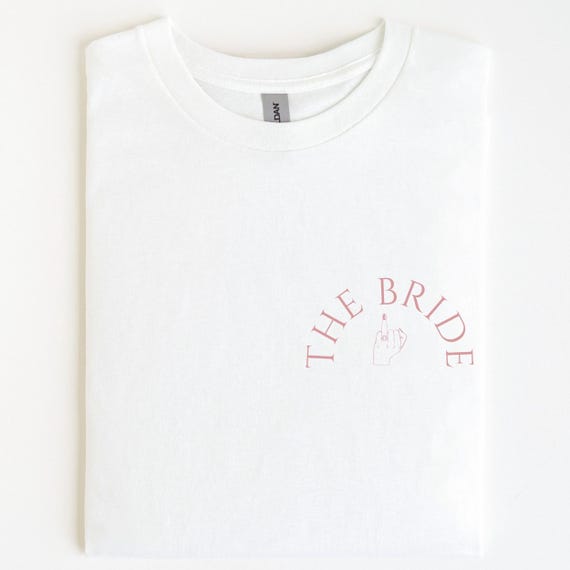 JGA T Shirt, Junggesellinnenabschied Shirt, The Bride Shirt, Brustprint, Team, Braut Shirt mit Name, JGA Frauen, Gruppen T Shirt, Hochzeit