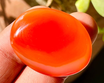 Cabujón de cornalina naranja – Piedra de cornalina natural, gema de ágata para la fabricación de colgantes / 34*26*8 mm 54 quilates