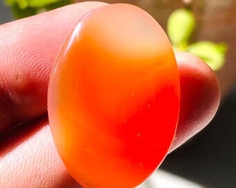 Cabujón de ágata de ónix rojo / Piedra de joyería de cornalina pulida lisa / 32*22*6 MM 36CT.