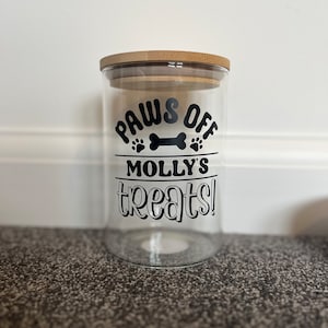 Personalised dog treat jar