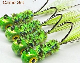 Camo Gill Crappie Fishing Jigs