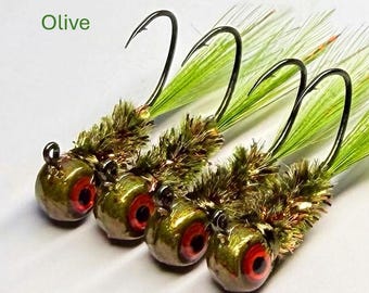 Olive Crappie Fishing Jigs