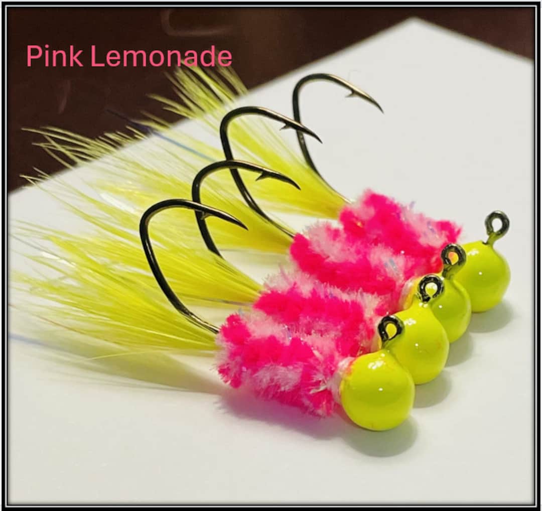 Pink Humpy Jigs Pink Lemonade Crappie Fishing Jigs - Etsy