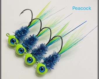 Peacock Crappie Fishing Jigs