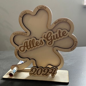 Kleeblatt Viel Glück & Erfolg 2025 SVG,DXF etc. Digital Lasercut