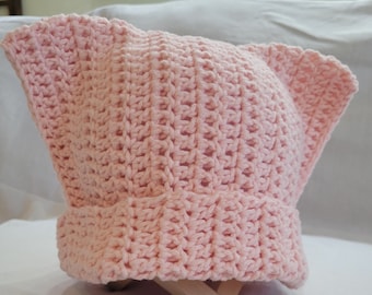 Crocheted Cat Ear Hat