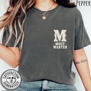 Comfort Colors® Most Wanted カウボーイ T シャツ、ウエスタン T シャツ、ウエスタン バチェロレッテ T シャツ。