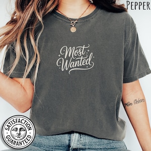 Koszulka Comfort Colors® Most Wanted Cowboy, koszulka Western, koszulka Western Bachelorette.