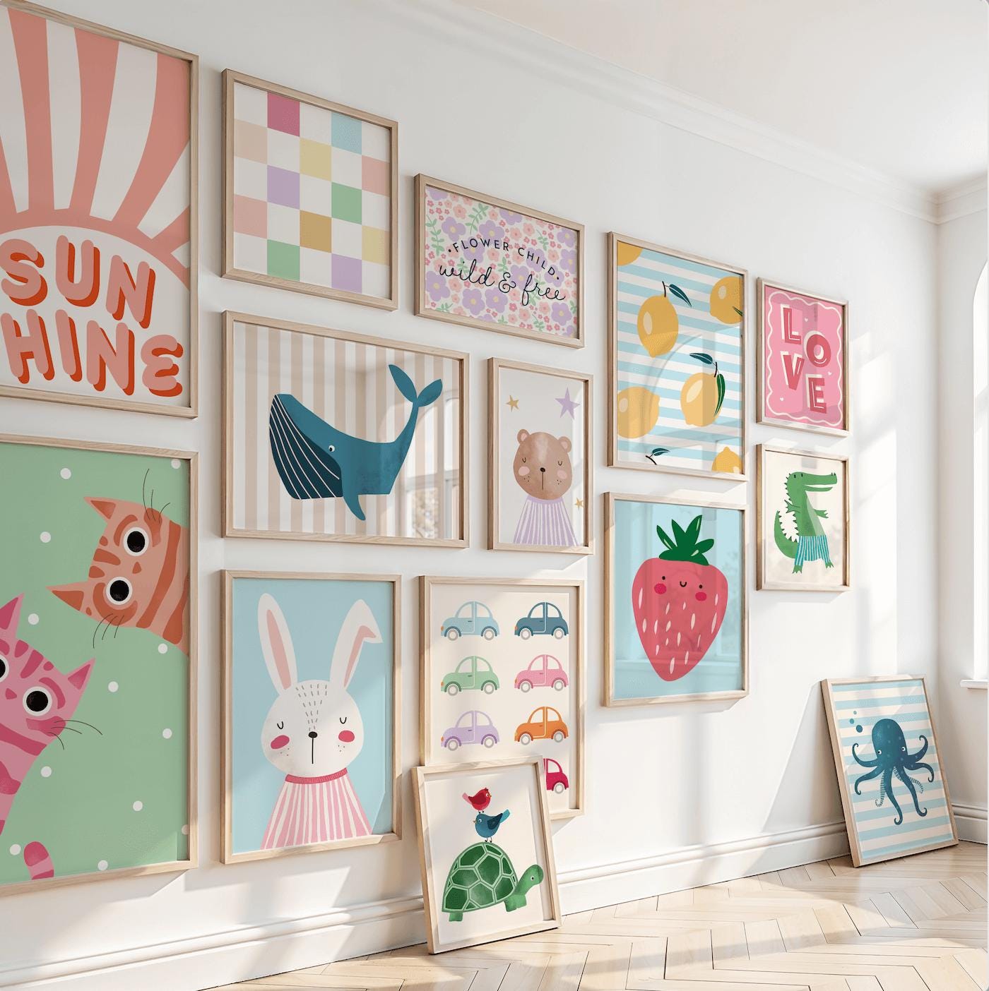 135 Nursery Wall Art Prints | Kids Room Wall Art Set for Playroom ...