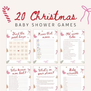 20 Christmas Baby Shower Games – Funny Holiday-Themed Funny Printable Bundle (digital download), BB02
