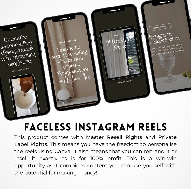 30 Faceless Reels W/ Master Resell Rights | Faceless Instagram | Done ...