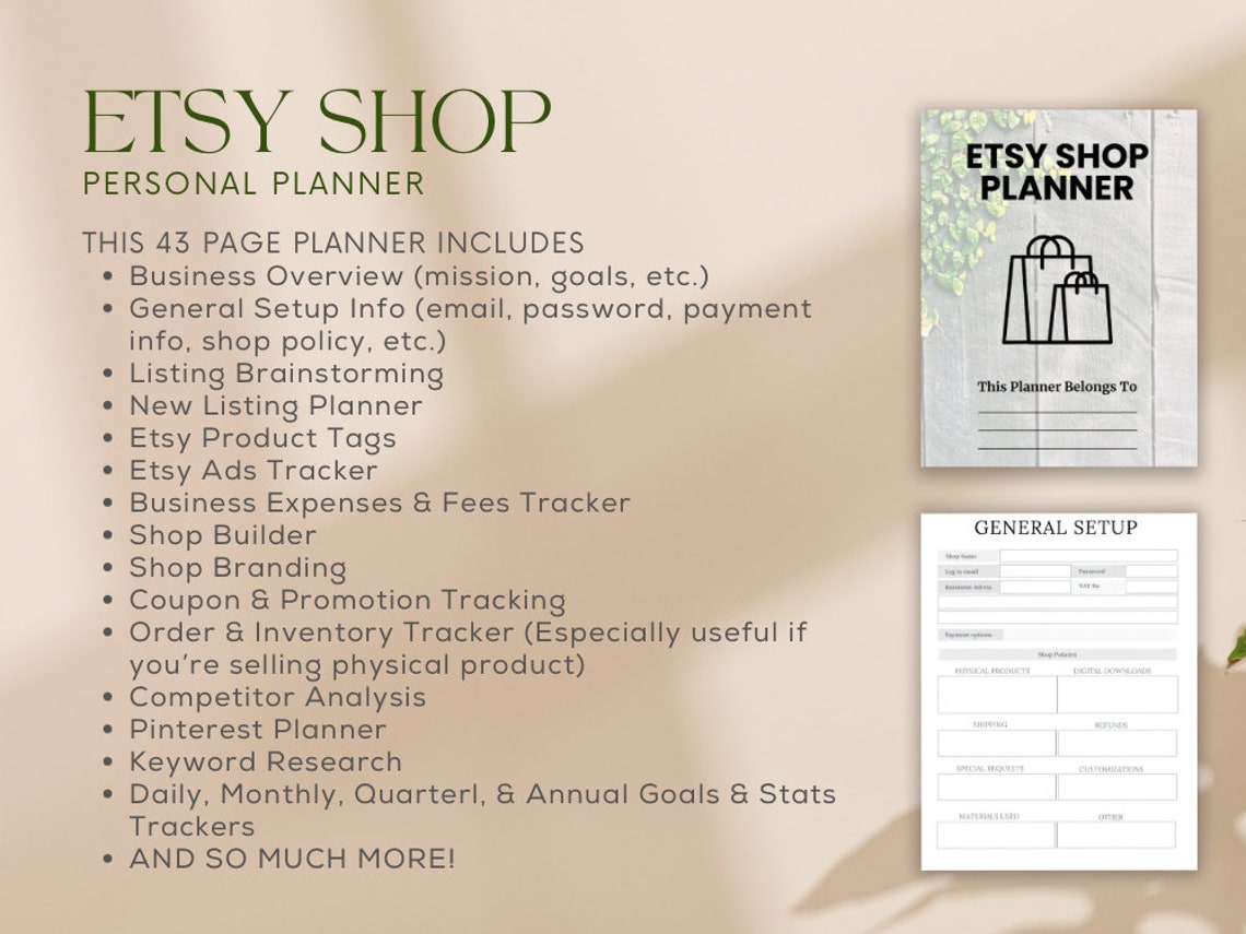 Etsy Shop Planning Template - Etsy
