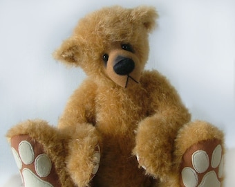 PDF Teddy Bear Pattern "Brandy" Designer jointed teddy with big feet and sculpted face