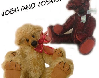 2 Teddy Bears for 1 pattern PDF  "Josh & Joshua" Collectable artist designed mohair bears by Nioka Bears